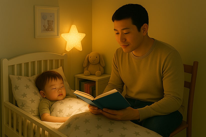 Reading a story to a child